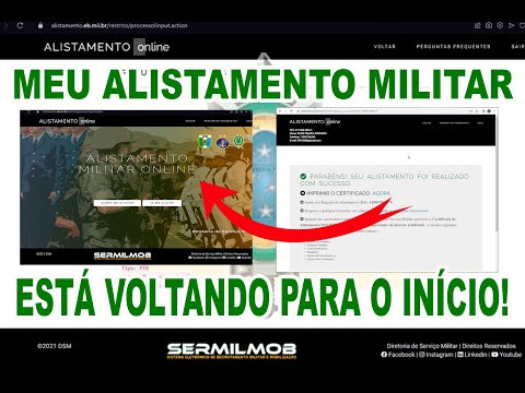 ALISTAMENTO MILITAR, ESTÁ VOLTANDO PARA O INICIO, NÃO CADASTRADO NO BANCO DADOS SERMIL, RESOLVIDO!