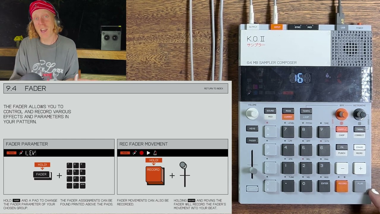 TEENAGE ENGINEERING KO II EP-133 GUIDE WALKTHRU W/ NICK HOOK- FADER (SECTION 9.4)
