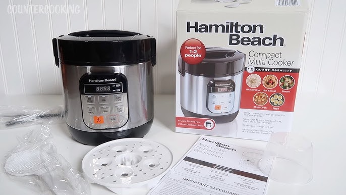  Hamilton Beach Digital Programmable Rice Cooker & Food Steamer,  14 Cups Cooked (7 Uncooked) With Steam & Rinse Basket, Stainless Steel  (37548): Home & Kitchen