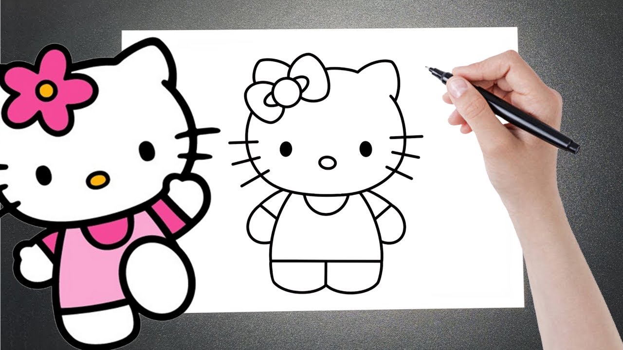 Como desenhar a Hello Kitty  Tutorial de desenho passo a passo