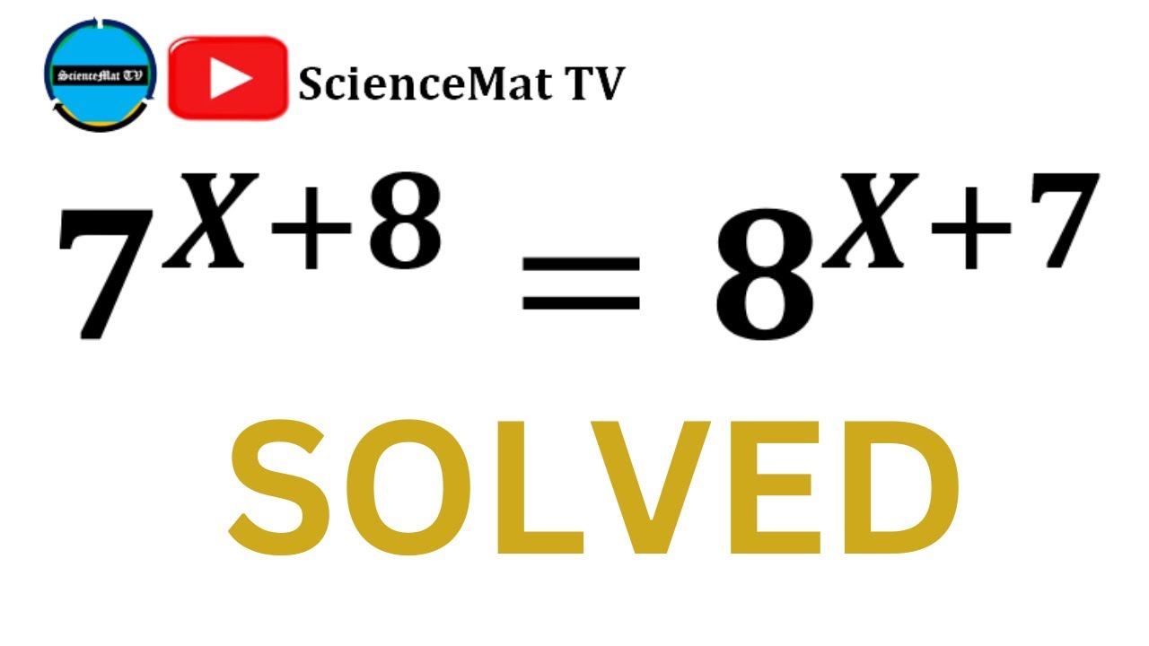 Math Olympiad Question (7^x+8=8^x+7) || A Nice Algebra to Solve - YouTube
