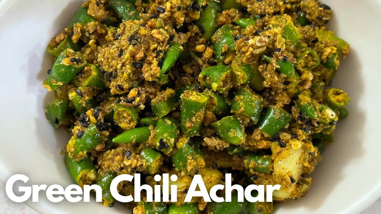 Spicy Green Chili Pickle Recipe! Chili Achar YouTube