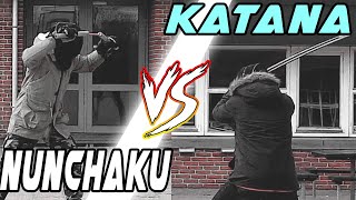Nunchaku vs Katana (sparring)
controled friendly sparring: nunchaku vs katana Nunchaku vs Katana (sparring)