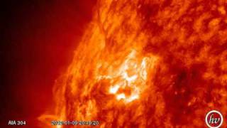 Flare and CME (2012-01-09 19:42:08 - 2012-01-09 20:41:32 UTC)