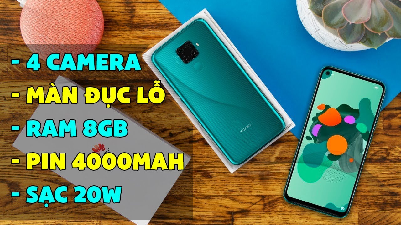 Cận cảnh Huawei Nova 5z: Màn đục lỗ, Ram 8GB, Camera 48MP, Pin 4000mAh, Sạc 20W