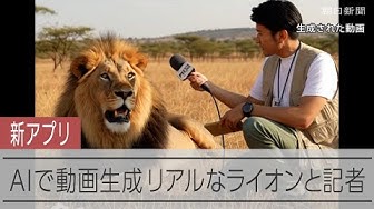 Thumbnail for 生成AIアプリで動画を作ってみた　「アフリカでライオンに記者が取材」？