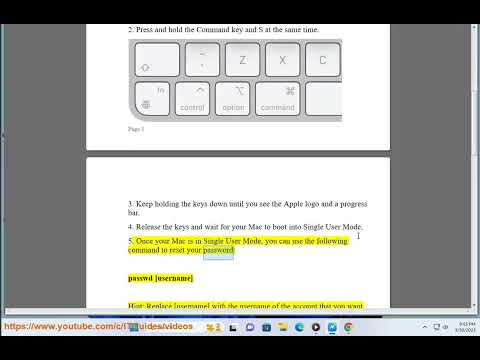 Reset Mac admin password with single user boot