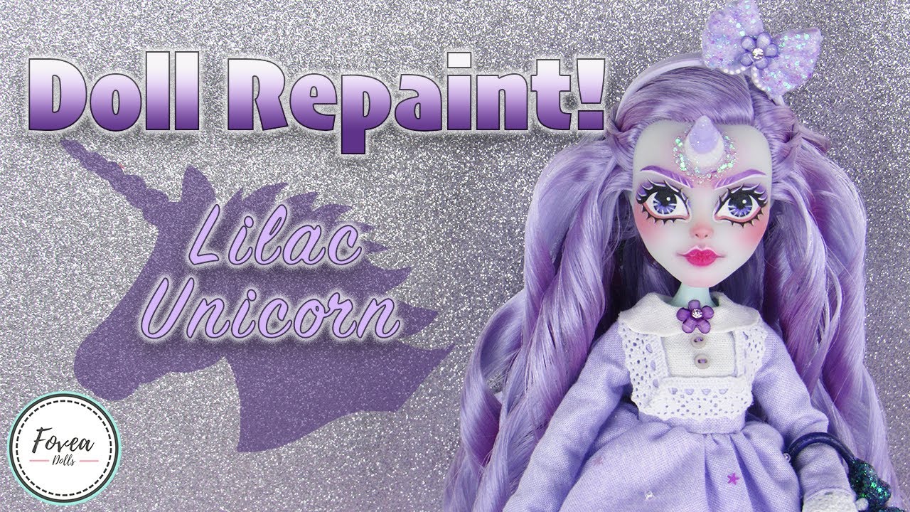 Doll Repaint! OOAK Lilac Unicorn Doll Custom