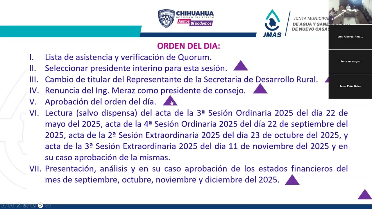 Primera sesión ordinaria del Consejo de Administración de la JMAS de NCG