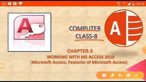 Computer| class 8| chapter 3| working with MS Access 2010| Part 3