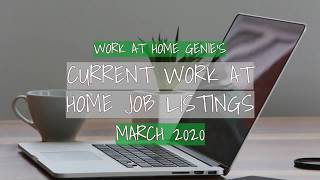 MAKE $25/HR FROM HOME || MARCH 2020 WORK AT HOME JOB LISTINGS
