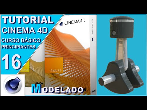 CLASE 16 CURSO BÁSICO MODELADO CINEMA 4D "motor"