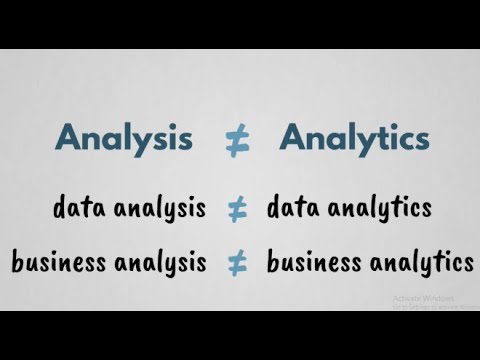 Analysis vs Analytics