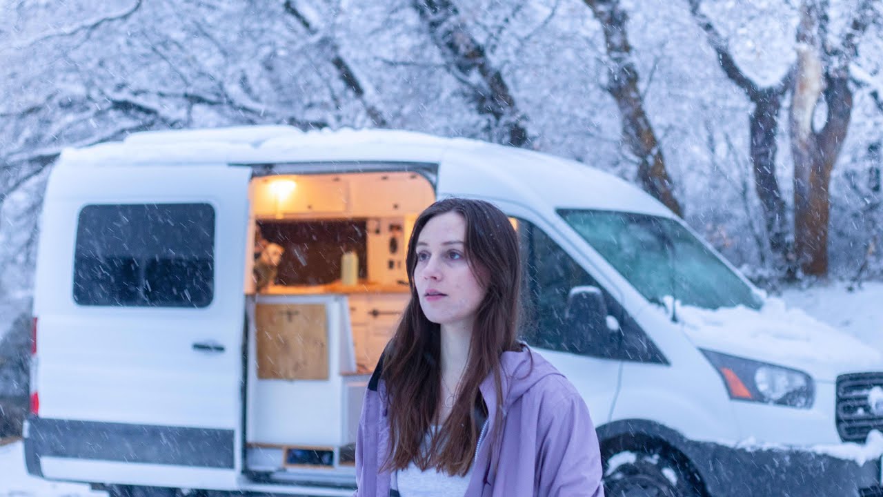 My first winter snow storm living in a van ️ (this was a lot) YouTube