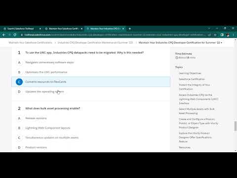 Industries CPQ Developer Certification Maintenance Summer '22  #salesforce #trailhead #salesfunnel