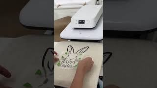 DIYing 3 EASY Easter Bunny Crafts DIY | Heat transfer vinyl on DIFFERENT materials! #shorts