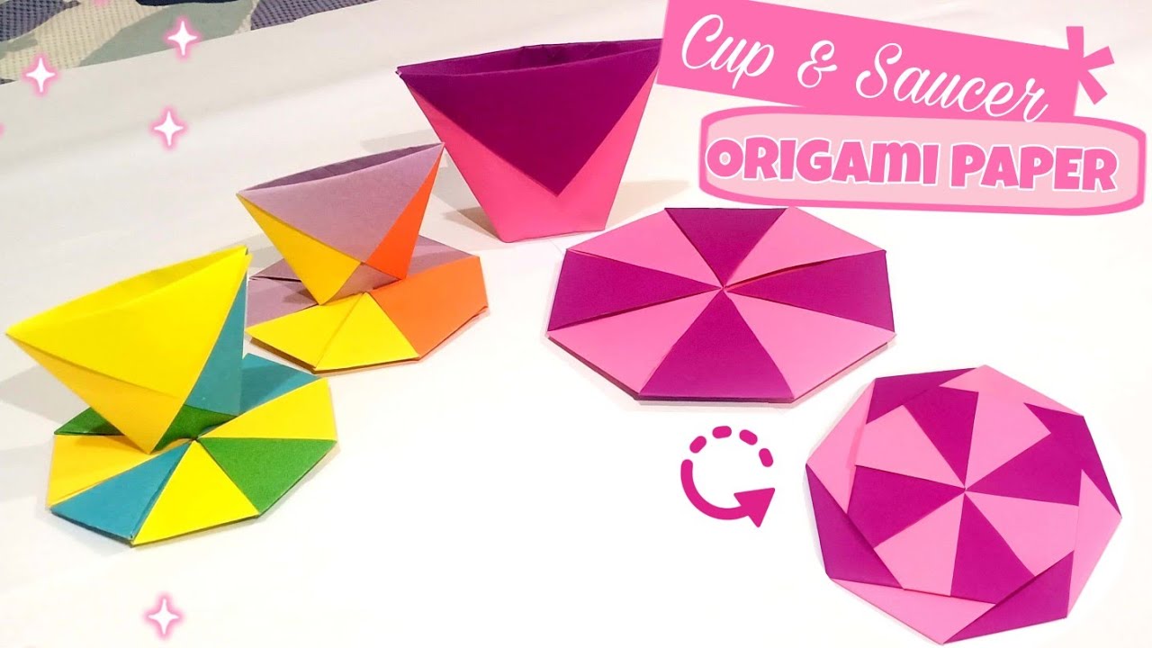 Origami Paper CUP - SAUCER | How to make Paper Cup and Saucer | Origami ...