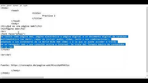 Código HTML para asignar formato al texto: negrita, cursiva, subrayado, encabezados.