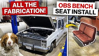 1985 Chevrolet Crew Cab Dually First RIDE! BOLT IN OBS Bench Seat Install and Gas Pedal Fab!