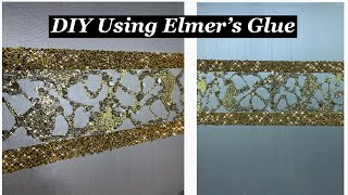 Easy DIY Bling Painting / Elmer’s Glue to Adhere Crushed Glass &amp; Glitter