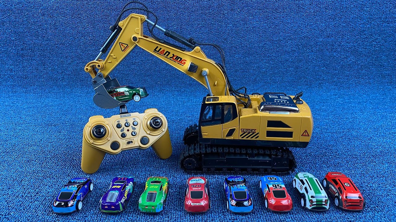 9 Mins Satisfying Unboxing Alloy RC Excavator, Wireless Electric Simulation Engineer Vehicle