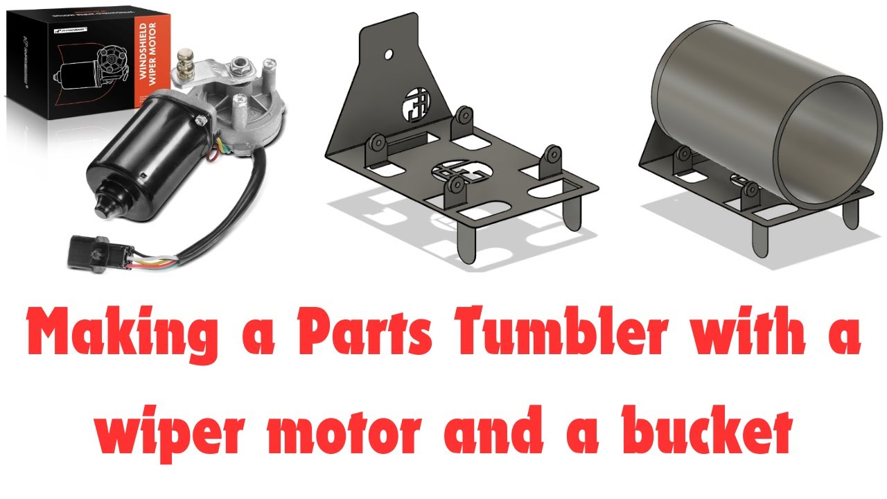 Parts Tumbler for plasma cut parts from a Car Wiper motor and a Bucket - keep it cheap!
