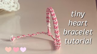 Easy & simple tiny heart bracelet tutorial || yarnivora