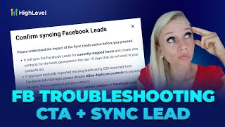 Information How to Use the New Sync Leads and Troubleshoot Features Under Facebook Integrations Update