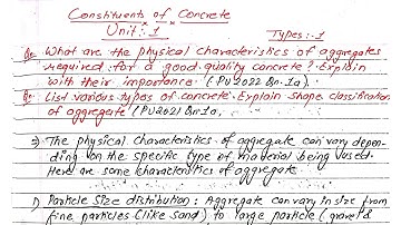 Unit:1 | Physical Characteristics of Aggregate | Classification of Aggregate | Prashant YT |Concrete