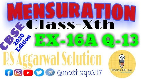 Class X Ex 16A Q No 13 Page 706 RS Aggarwal Solution ||Maths QA 247||