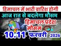 Himachal Pradesh Today Weather Worecast हिमाचल प्रदेश भारी बारिश 10 FEBRUARY 2026 10 फ़रवरी 2026