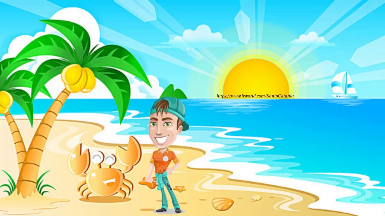 Пляж мультяшное Пляж мультяшное