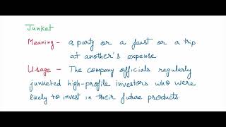 Junket Pronunciation Meaning and Usage