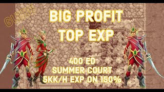 Tibia 2021 ENG - ED Summer Court - 400 DRUID Solo Hunt. 5KK EXP/H, Big Profits.