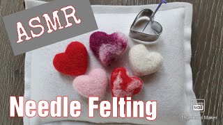 Simple Needle felted Heart | Needle Felting For Beginners | ASMR