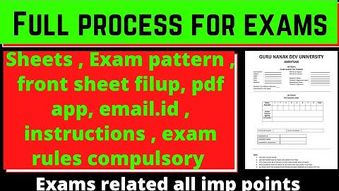 Gndu question paper answersheet guidelines||gndu online exams||gndu instructions related exams||