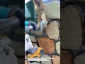 Stone Wall Grouting Tool in Action – Satisfying Masonry Work Up Close