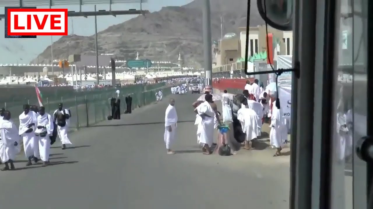 Live From Mina Tent Hajj 1440    Travel Mina To Arfat Hajj Live    Muzdalifah View Mecca Hajj 2019