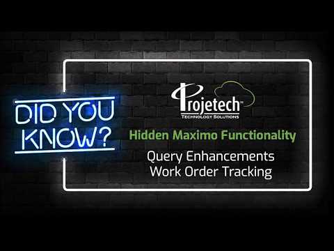 Hidden Maximo Functionality | Querying Work Order Tracking