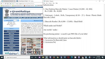 Webinar on e Granthalaya 4 0   How to Generate Barcode Labels