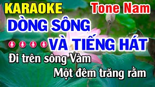 Video thumbnail of "Dòng Sông và Tiếng Hát Karaoke Tone Nam Nhạc Sống | Huỳnh Lê"