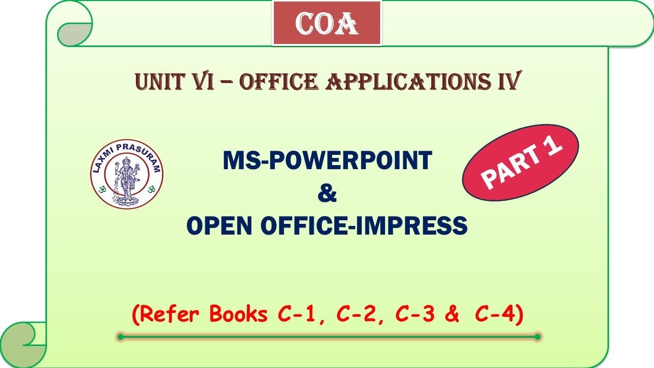 COA-Theory-Unit VI-Part 1