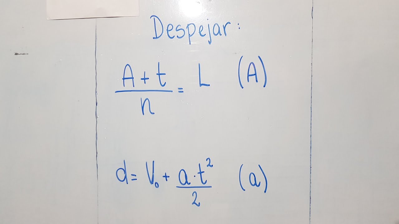 Despejar una fórmula (Física) Video 1
