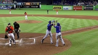 NYM@MIA: Davis' two-run homer evens score in fourth