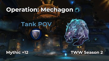 WoW M+ | Operation: Mechagon +12 | Guardian Druid Tank POV | TWW S2