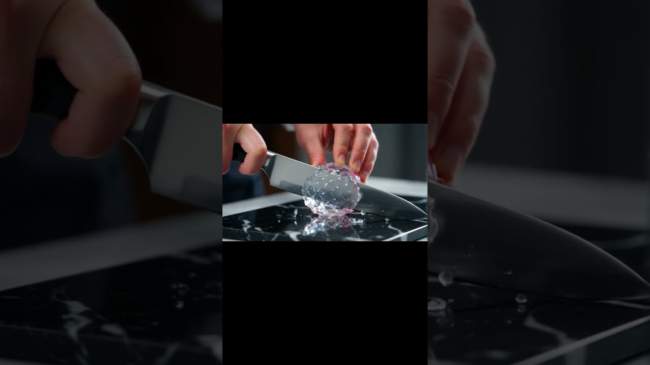 “🤍 Pure sweetness inside! Crystal lychee cutting ASMR 💎🔪✨”