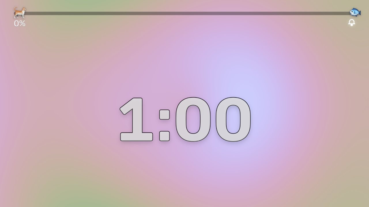 Reach your goals in 1 minute! 🐈➡️🐟 | Cat Emoji Progress Bar