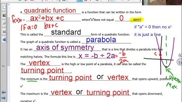 unit 6 quadratic functions pages 1-10