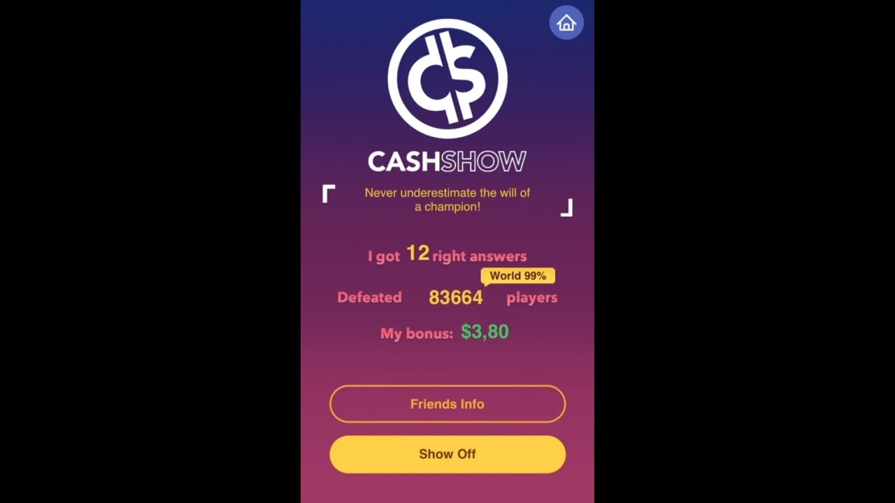 Big $3.80 Payout Cash Show US