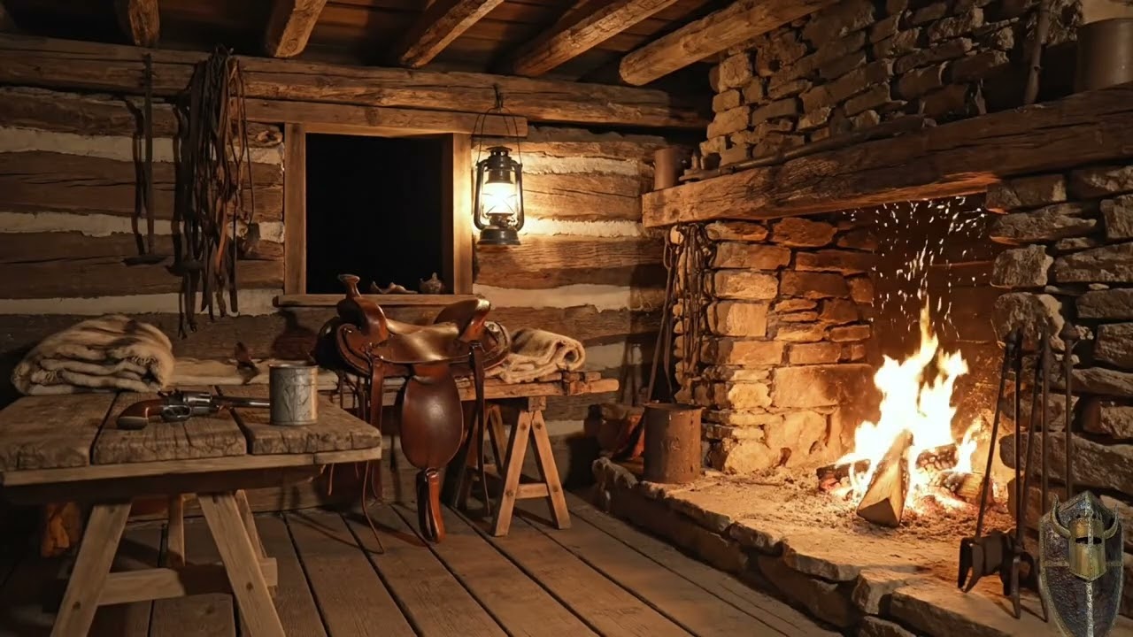 Rustic Cowboy Cabin Fireplace 🔥 Deep Sleep (3 Hours | No Music)